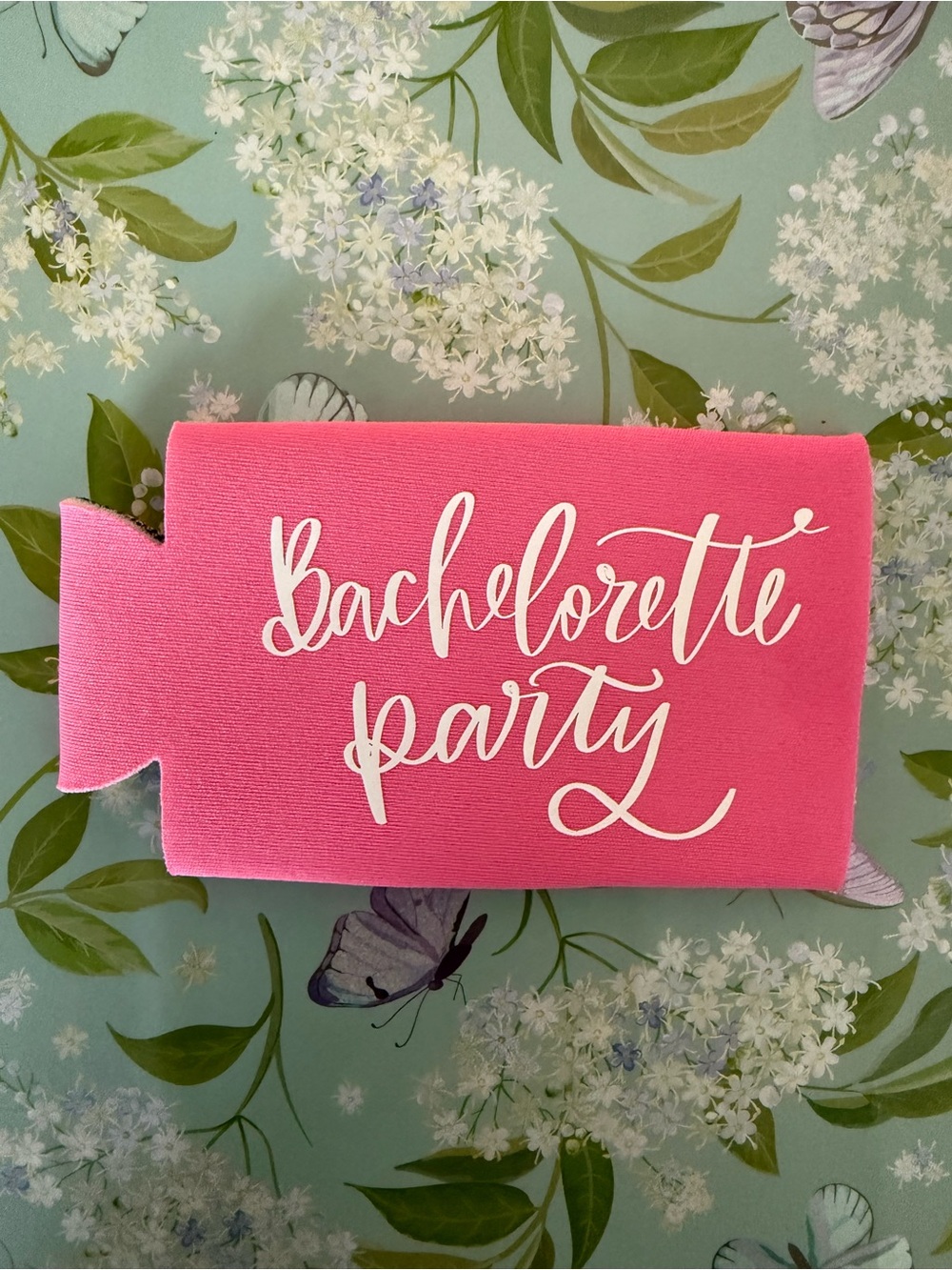 Bachelorette Party Pink Can Coozie. Can add dates, names etc.